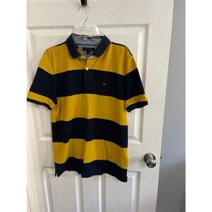 Tommy Hilfiger Short Sleeve Polo Size L Navy/Yellow